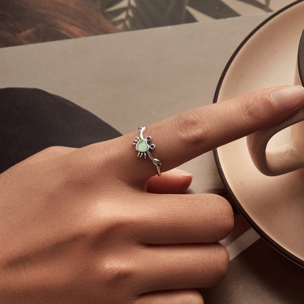 925 Sterling Silver Moonstone and Synthetic Spinel Ring for Women