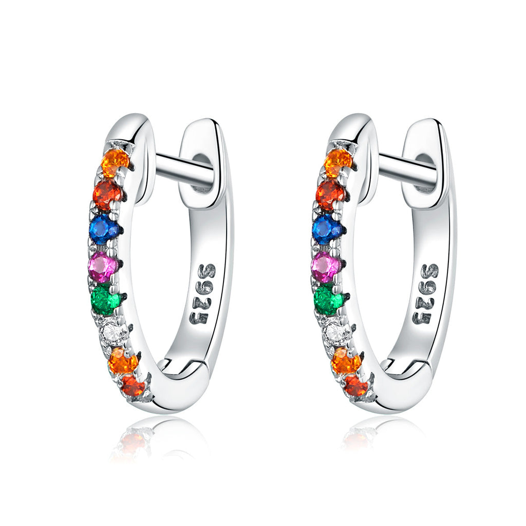 S925 Sterling Silver Earrings with CZ Pave Setting