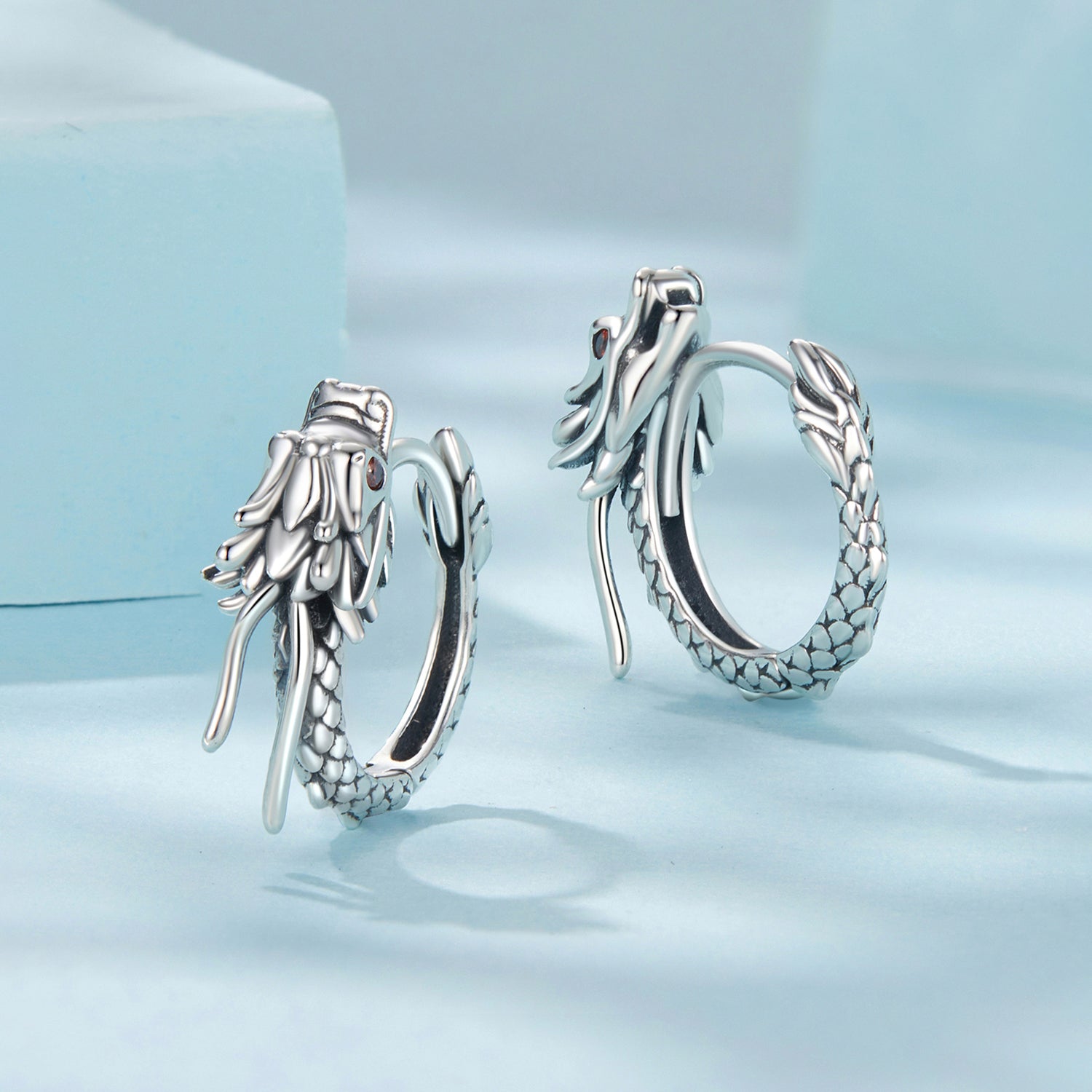 925 Sterling Silver Pave Setting CZ Oxidized Earrings for Women