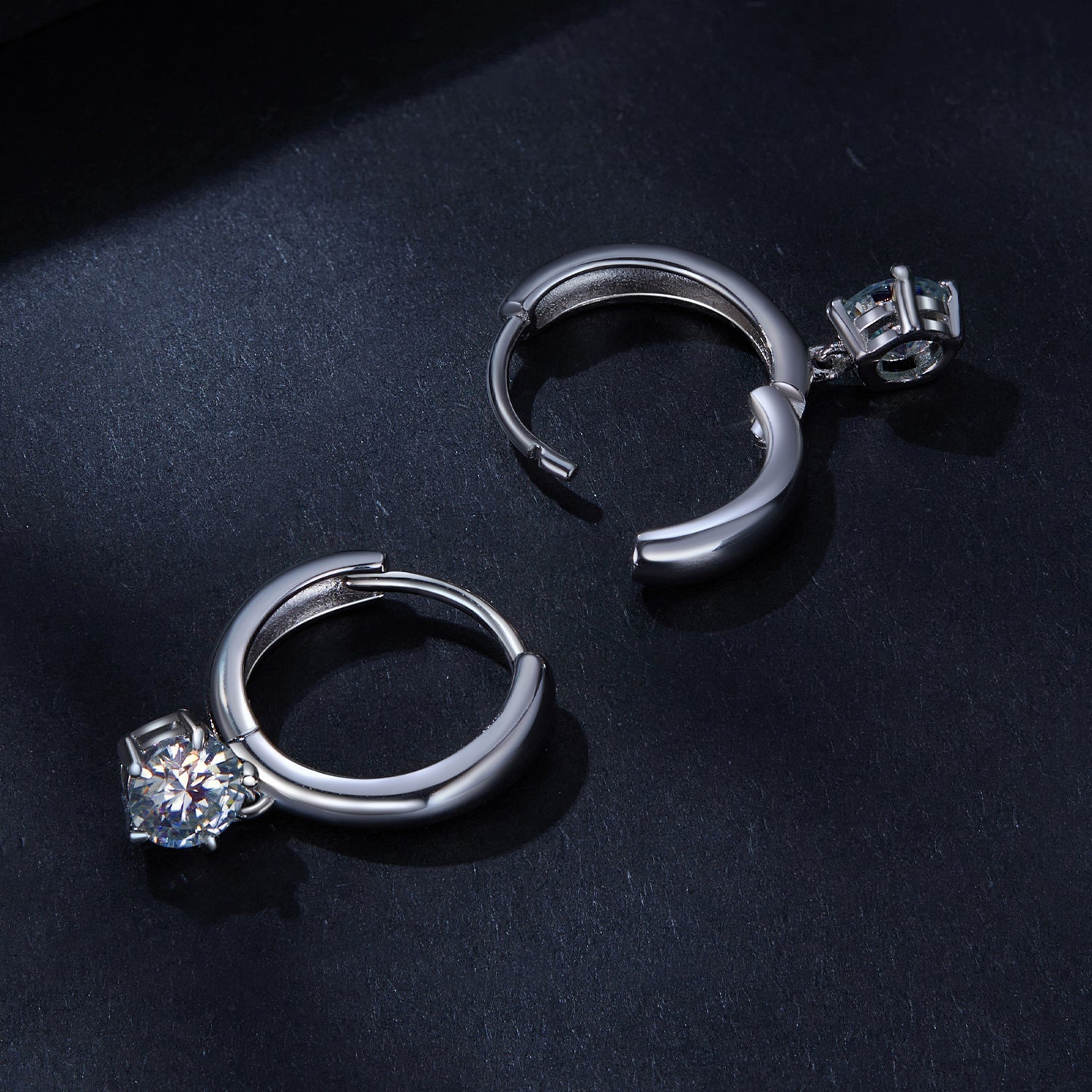S925 Sterling Silver 0.50 Carat Moissanite Earrings for Women