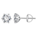 925 Sterling Silver 6.5mm Moissanite Earrings for Women