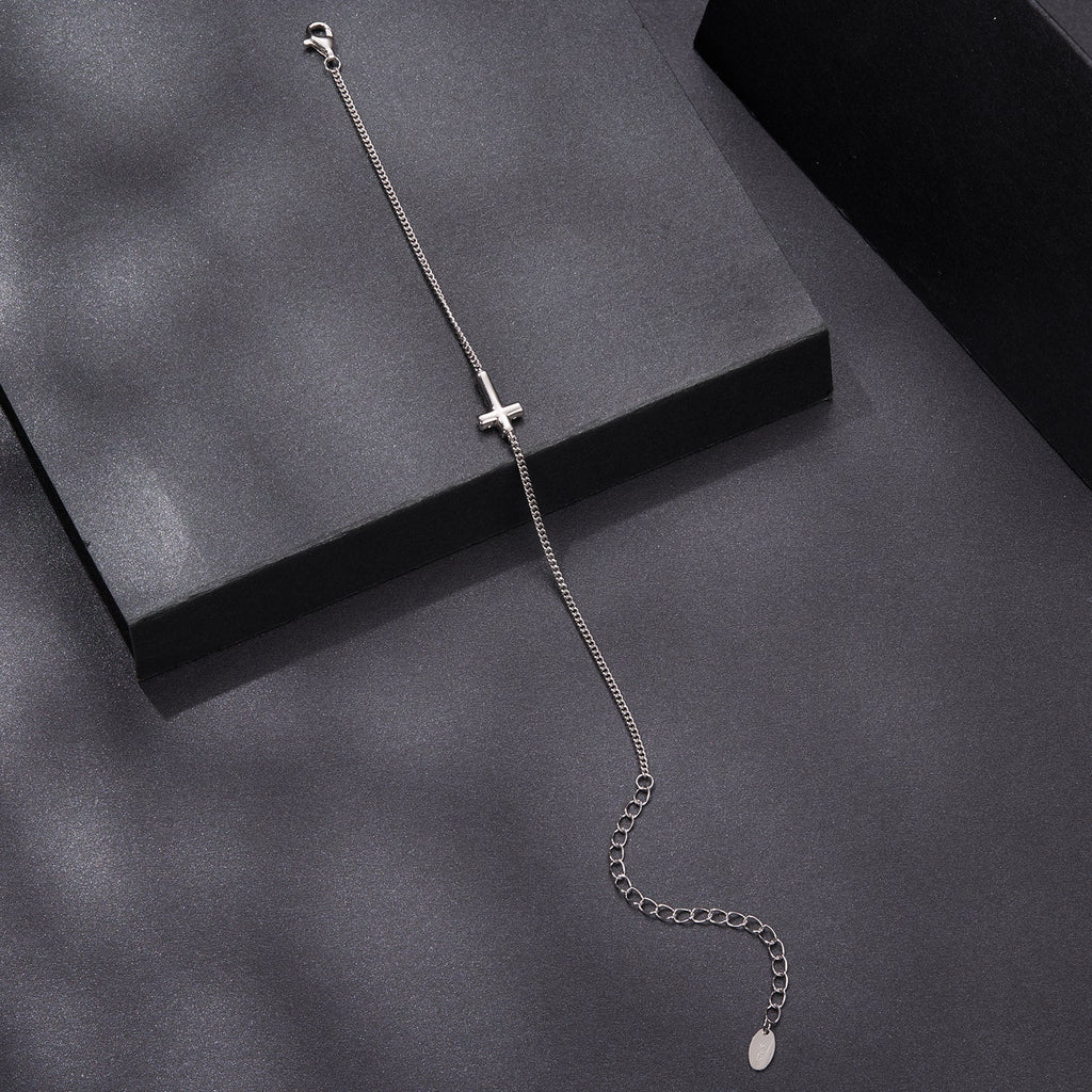 925 Sterling Silver Moissanite Bracelet 15+6cm, Plated White Gold, for Women
