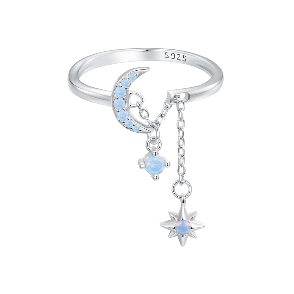 925 Sterling Silver Nano Opal Stone Ring for Women