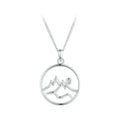 925 Sterling Silver Necklace with Pavé Setting CZ 21*16mm Pendant
