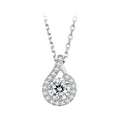 925 Sterling Silver Moissanite Necklace with CZ, 400mm Length, 15x10mm Pendant for Women