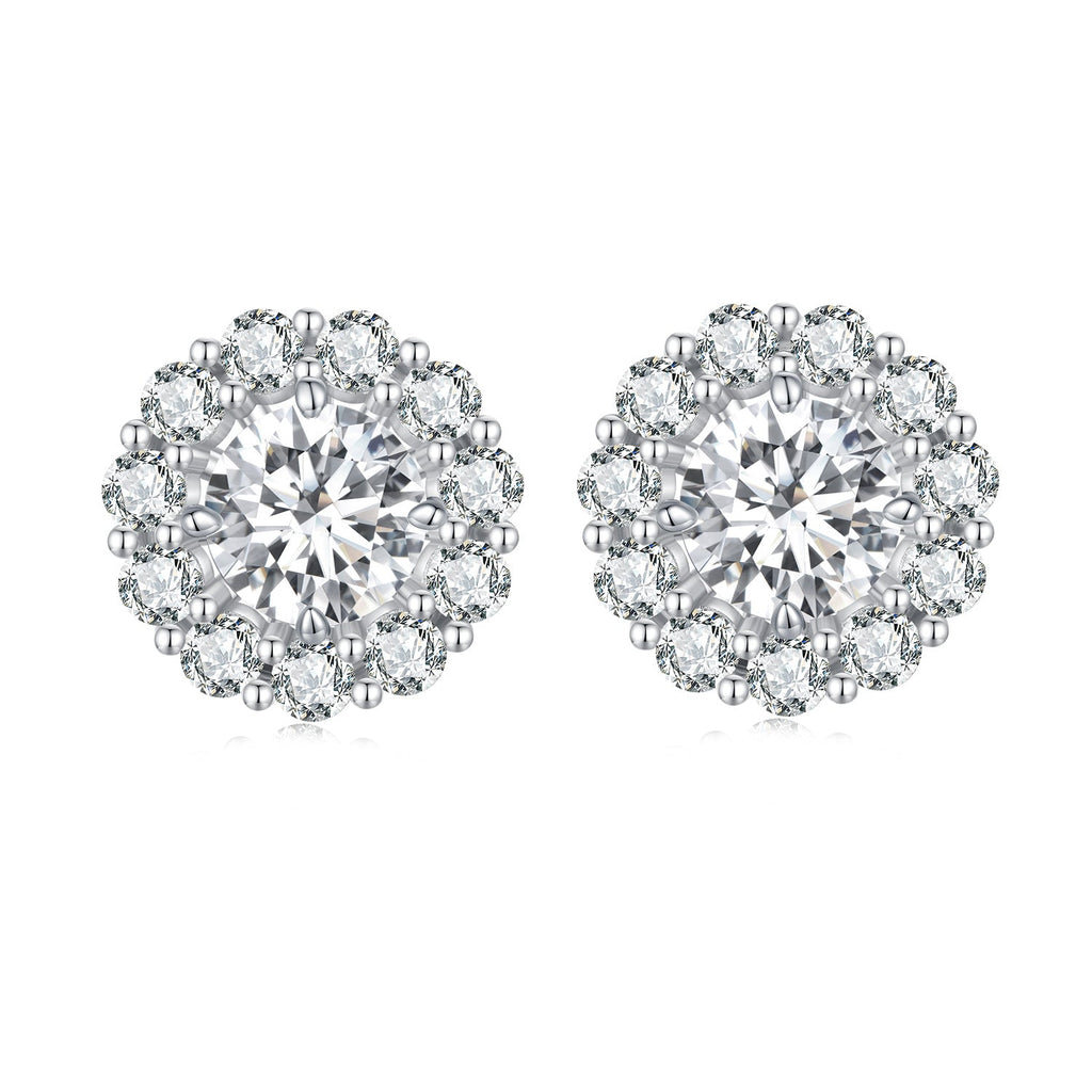 925 Sterling Silver 0.5 Carat Moissanite Earrings for Women