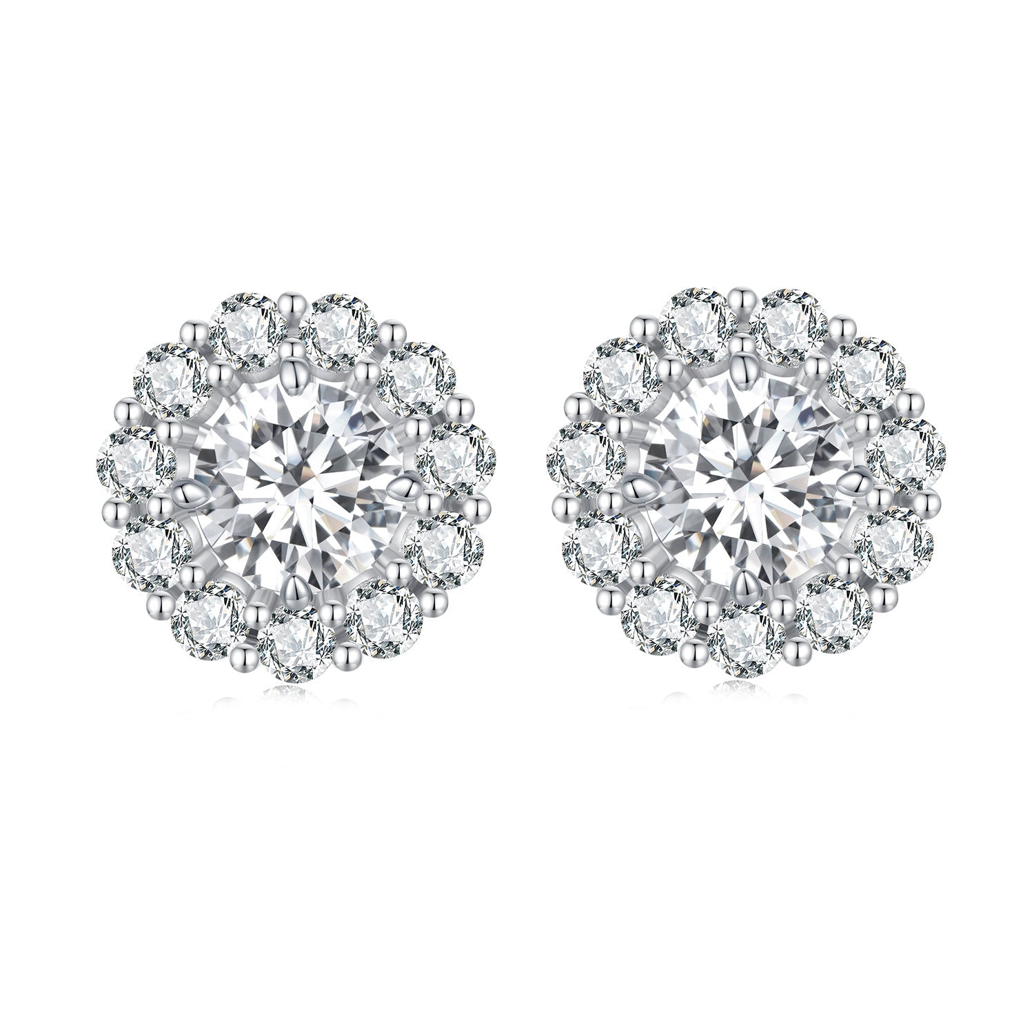 925 Sterling Silver 0.5 Carat Moissanite Earrings for Women