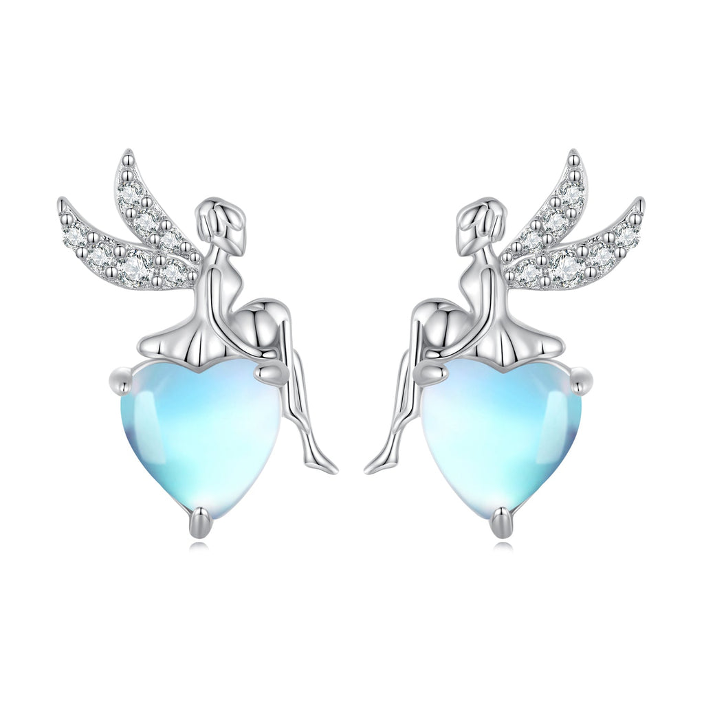925 Sterling Silver Moonstone CZ Earrings for Women