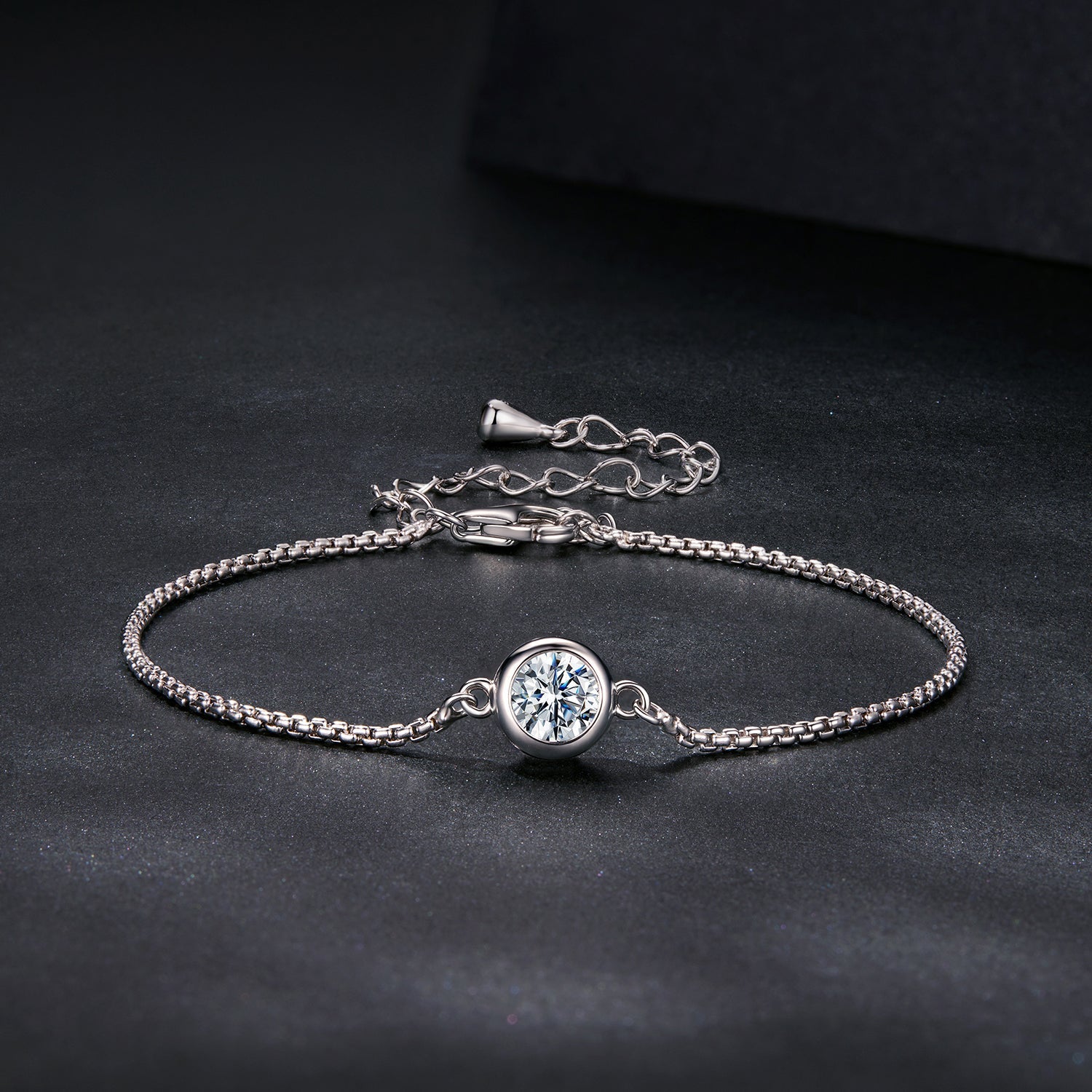 925 Sterling Silver 0.50 Carat Moissanite Bracelet for Women