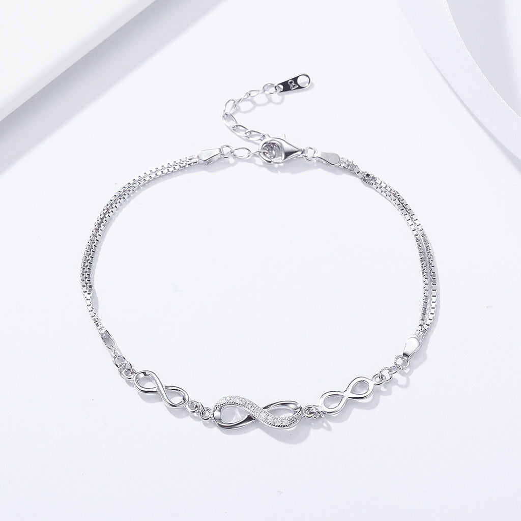 925 Sterling Silver Bracelet 22CM for Women