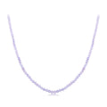 925 Sterling Silver 38+6cm Amethyst Necklace with White Gold Plating for Women