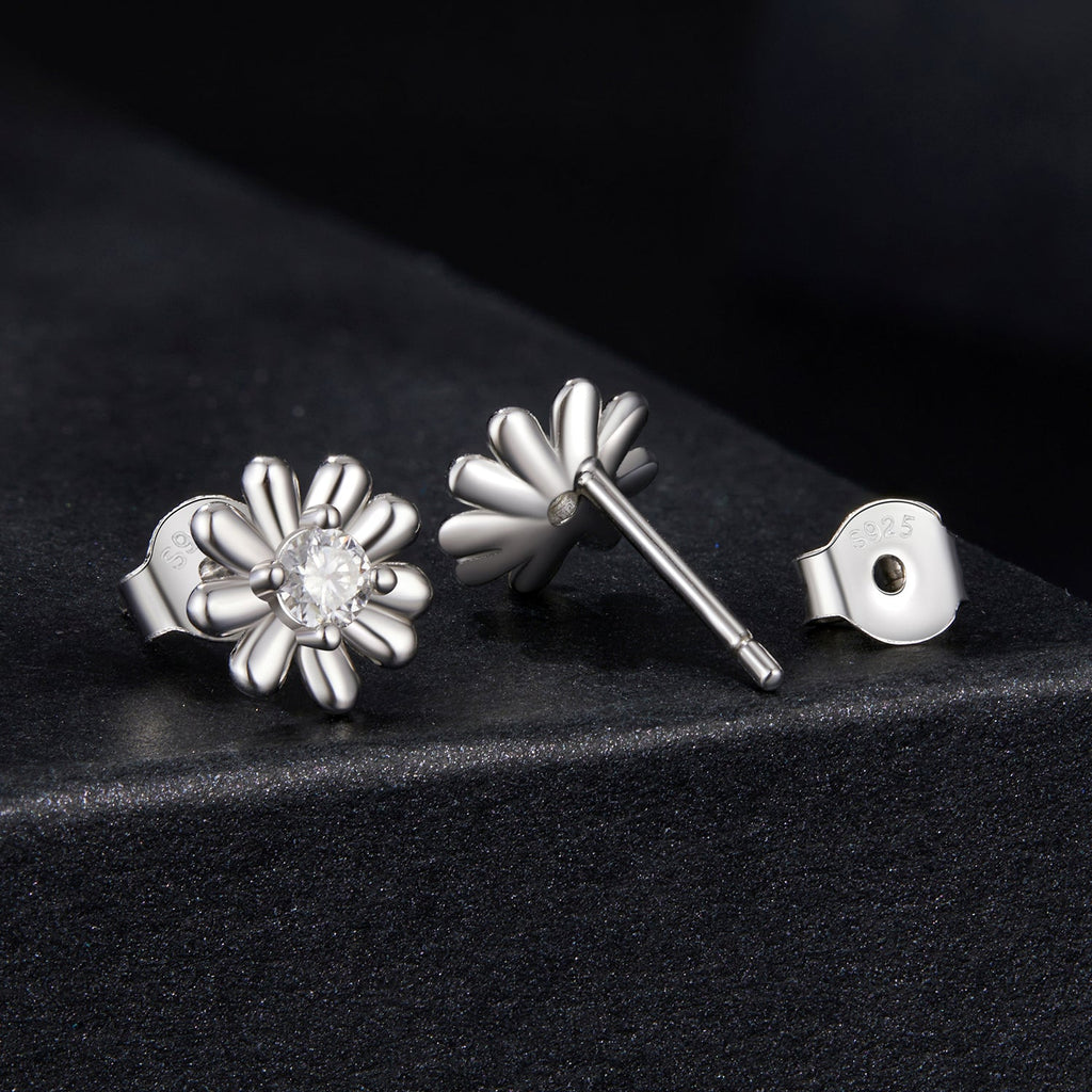 925 Sterling Silver Moissanite 0.3cm Earrings for Women