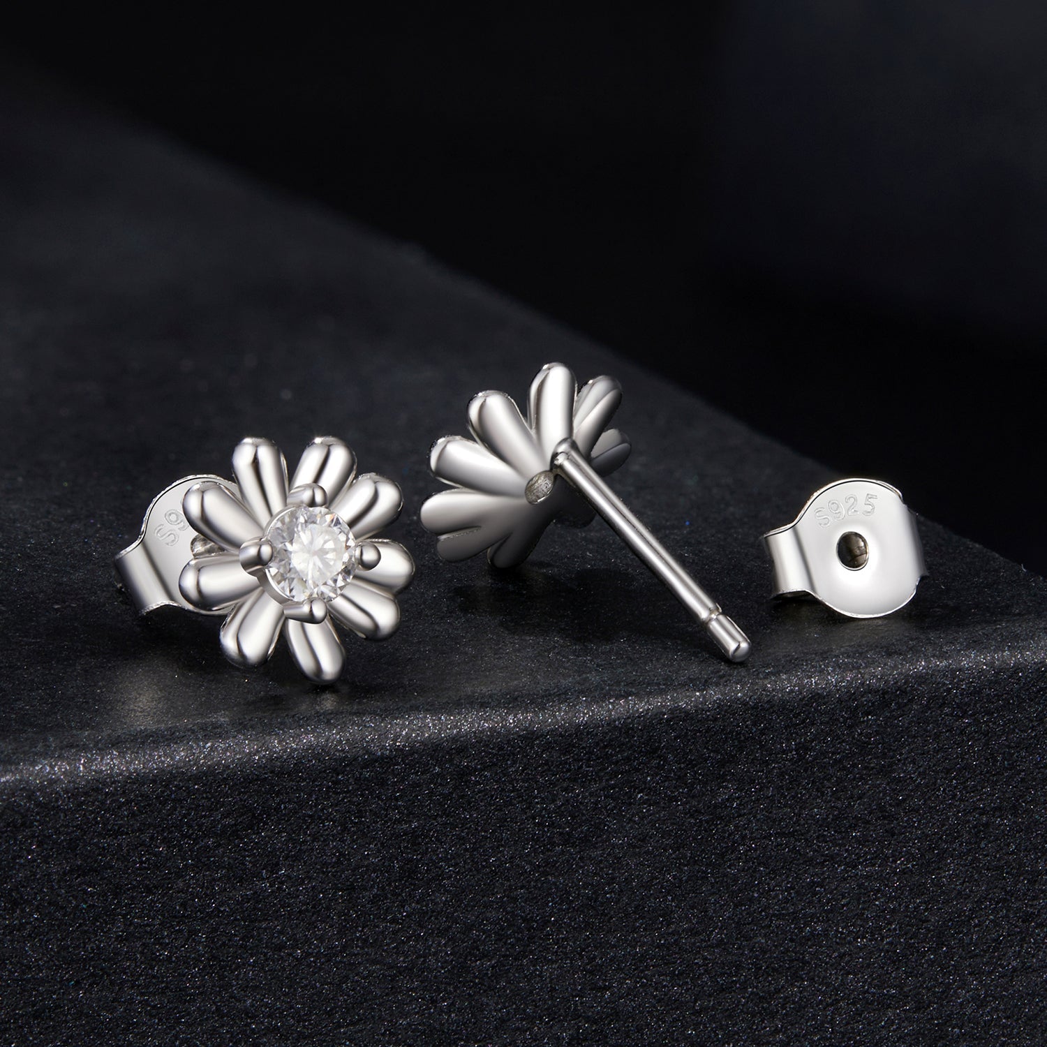 925 Sterling Silver Moissanite 0.3cm Earrings for Women