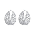 925 Sterling Silver White Gold Plated Pave Setting CZ Earrings 13*6mm for Women