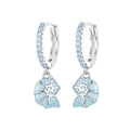925 Sterling Silver Earrings with Nano Opal Stone and Enamel - 22x8mm