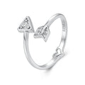 925 Sterling Silver White Gold Plated Pavé CZ Rings for Women