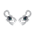 925 Sterling Silver Earrings with Pavé Setting CZ, Oxidized Silver, Size 0.8*1.5cm for Women