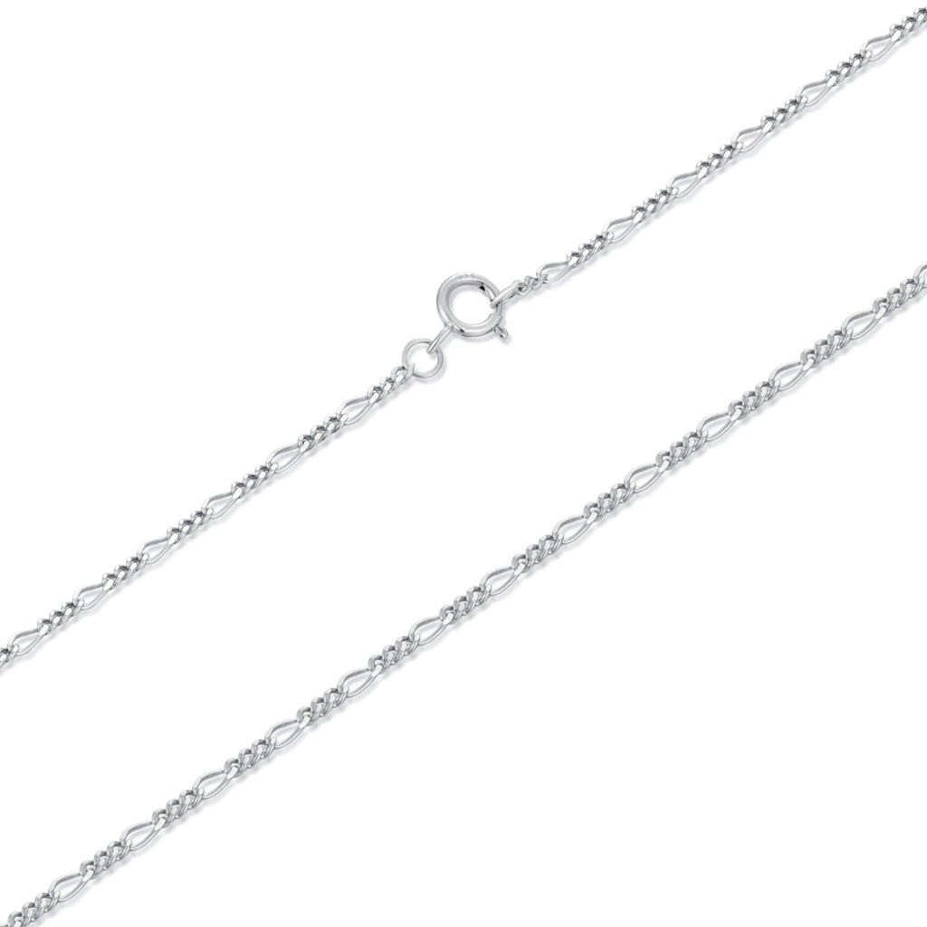 925 Sterling Silver 40cm Necklace with Plated White Gold