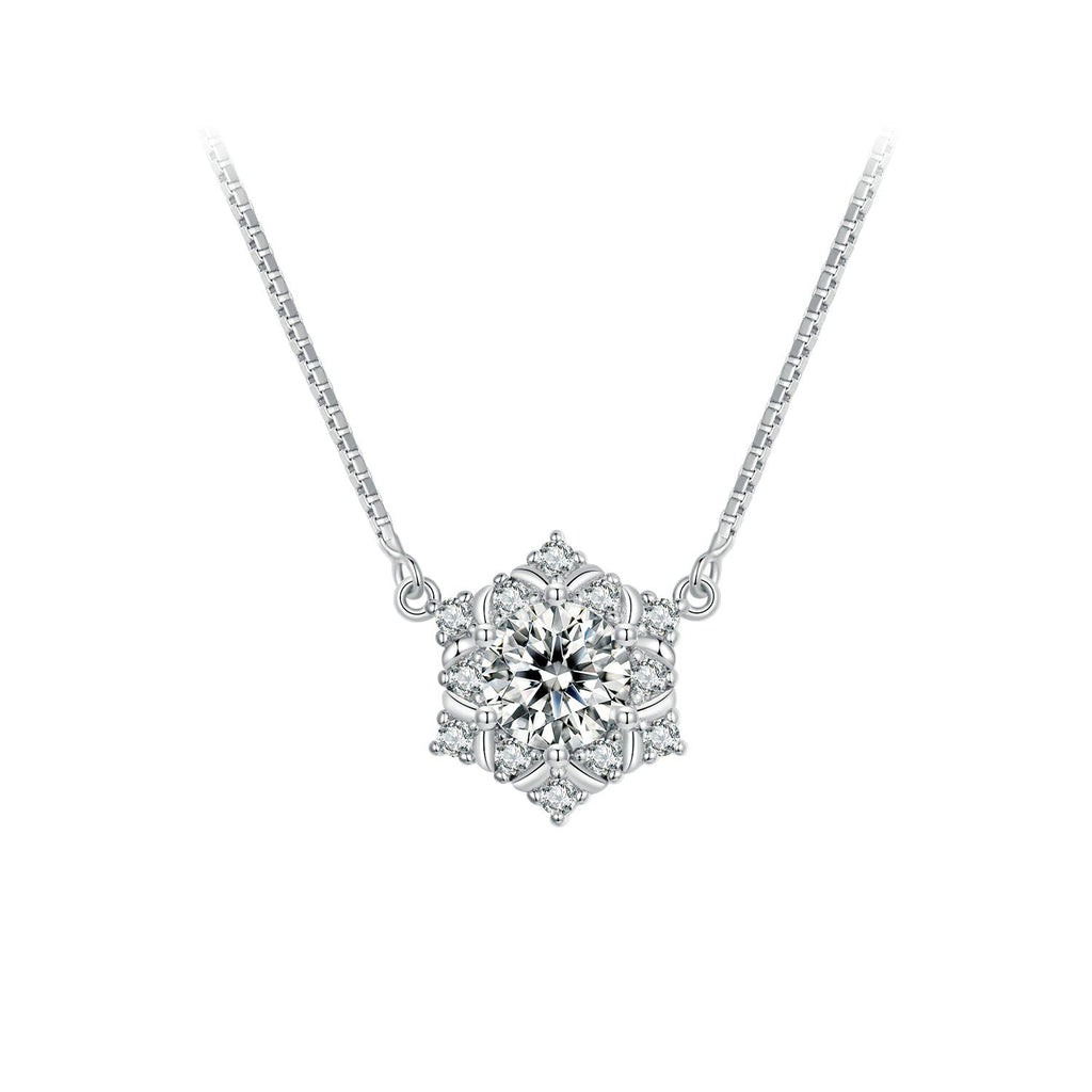 925 Sterling Silver Necklace with Pavé Setting CZ - Length 400+50mm - Women