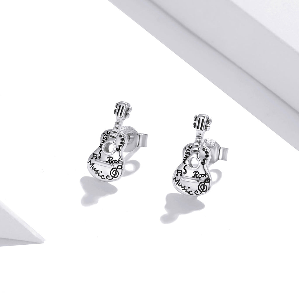 925 Sterling Silver & Oxidized Silver Earrings for Women - 1.3*0.6cm