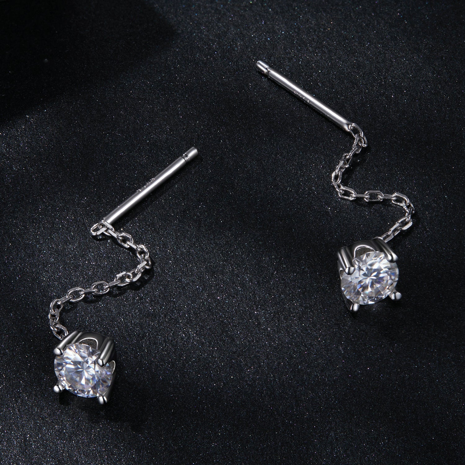 925 Sterling Silver 4.0 Carat Moissanite Earrings for Women