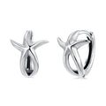 925 Sterling Silver Oxidized Silver Earrings 1.2*1.5cm for Women