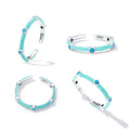 925 Sterling Silver Turquoise Enamel Oxidized Ring