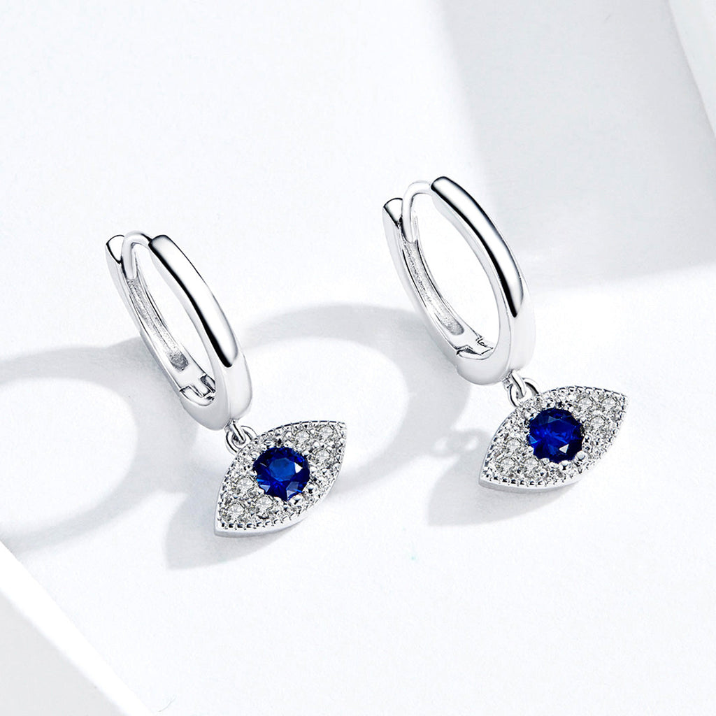 S925 Platinum Plated Pavé Setting CZ Earrings - 1.9*1cm - Women's Jewelry