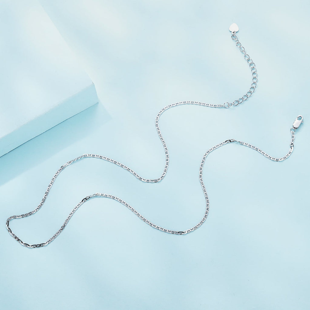 925 Sterling Silver Plated Platinum 45cm Necklace