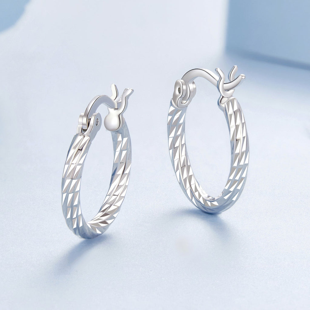 925 Sterling Silver Earrings with White Gold Plating