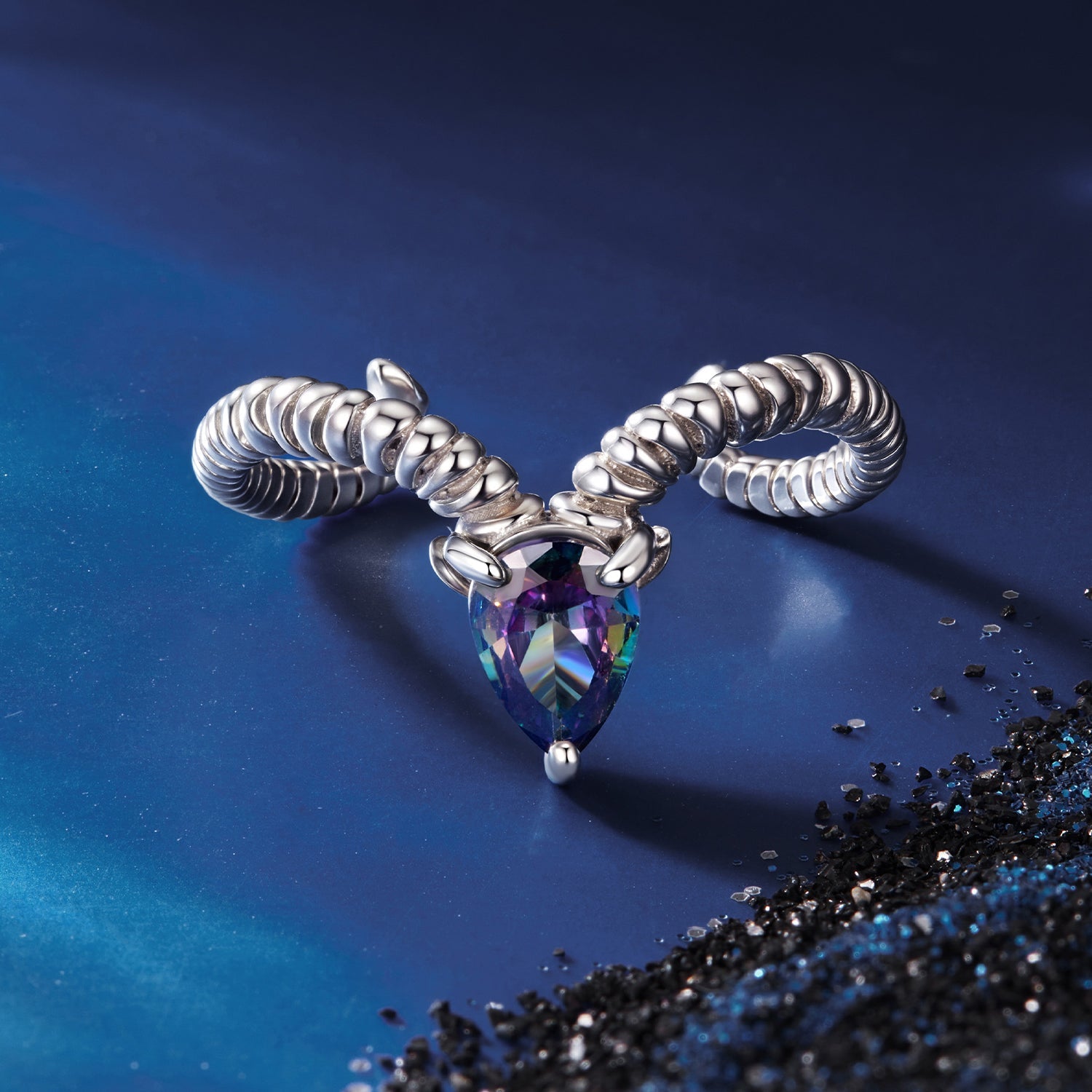 925 Sterling Silver Ring with Transparent Glass - Stylish E | 0.2cm Width for Women