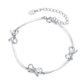 925 Sterling Silver White Gold Plated Adjustable Bracelet for Women