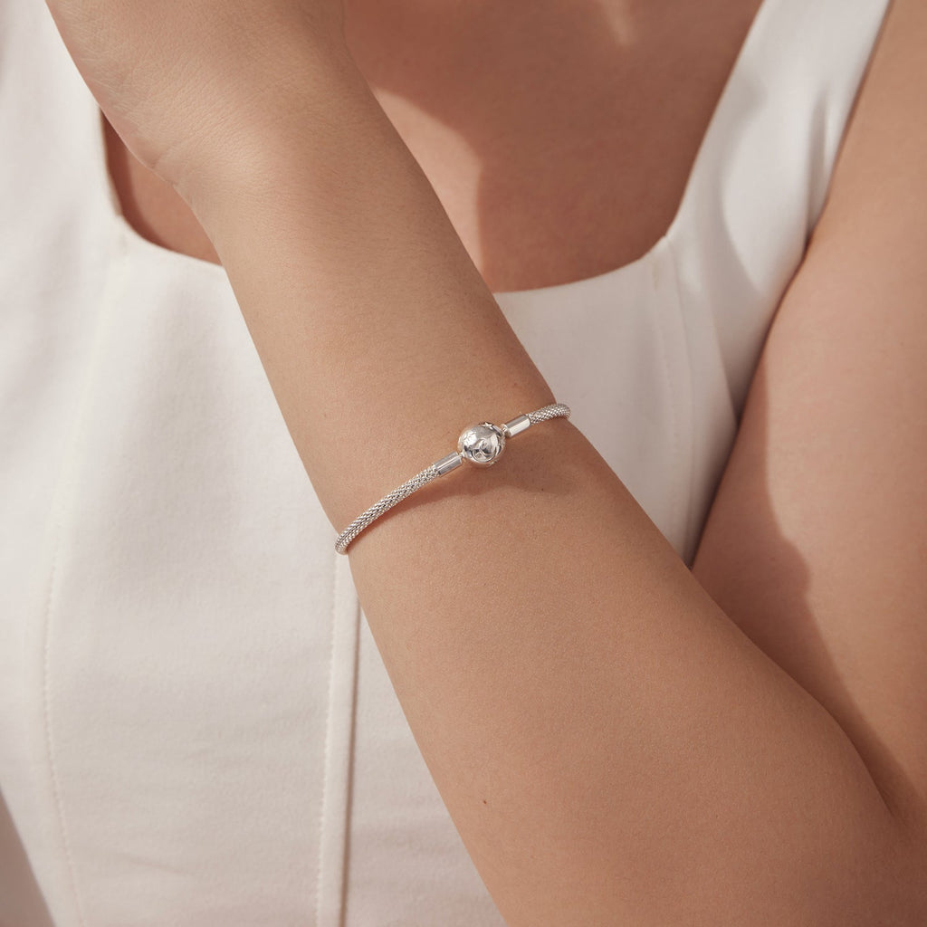 925 Sterling Silver CZ Pavé Setting Bracelet, Size 17.0 for Women