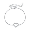 925 Sterling Silver Plated White Gold Moissanite Bracelet for Women