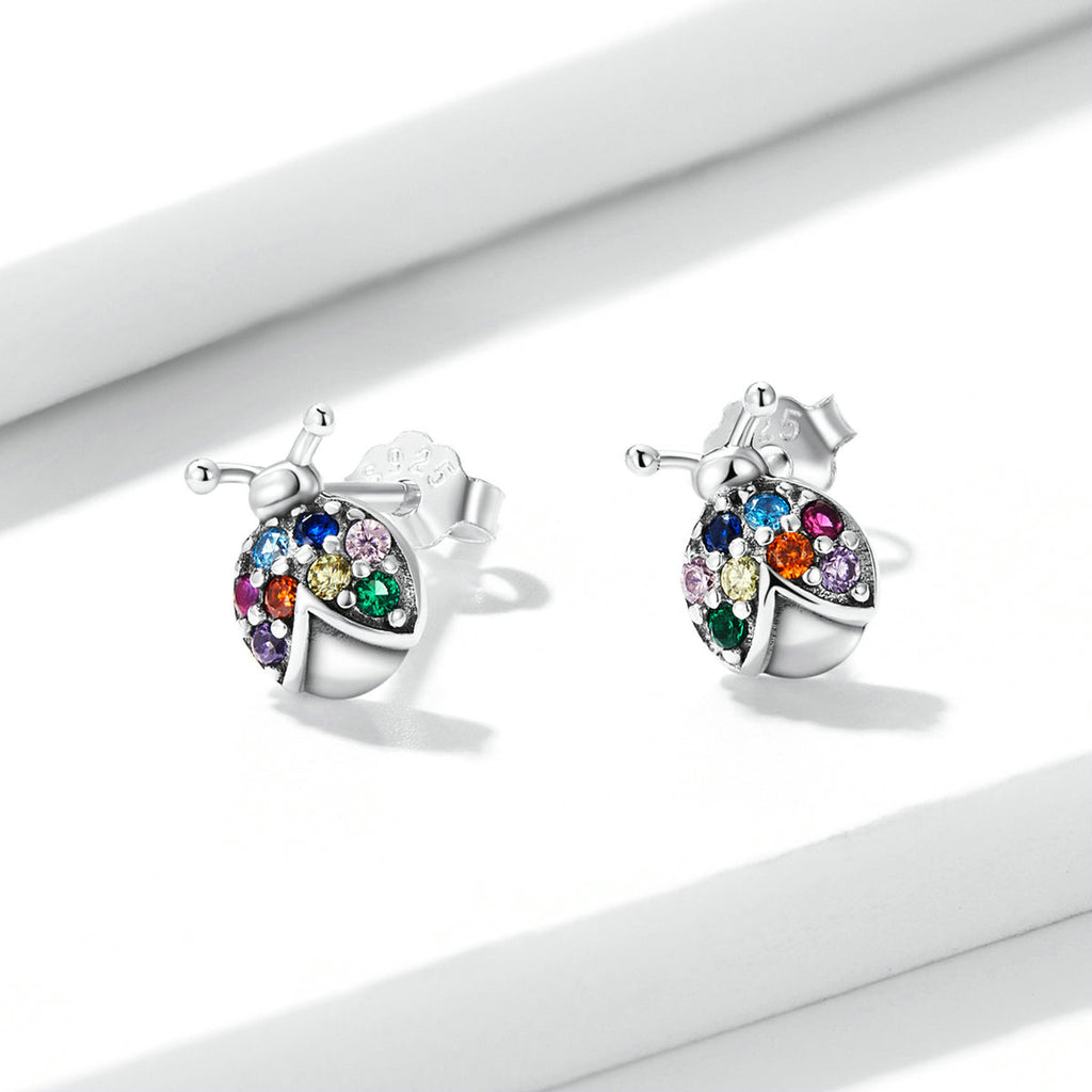 925 Sterling Silver Earrings with Oxidized Finish and Pavé Setting CZ