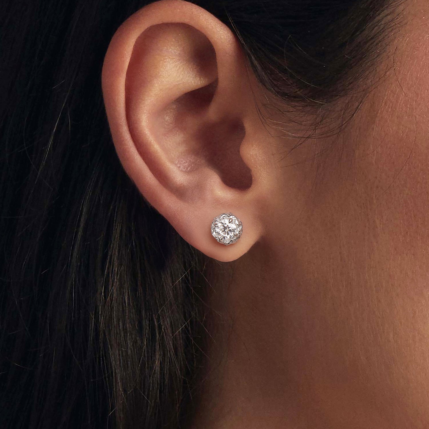 925 Sterling Silver 0.5 Carat Moissanite Earring for Women