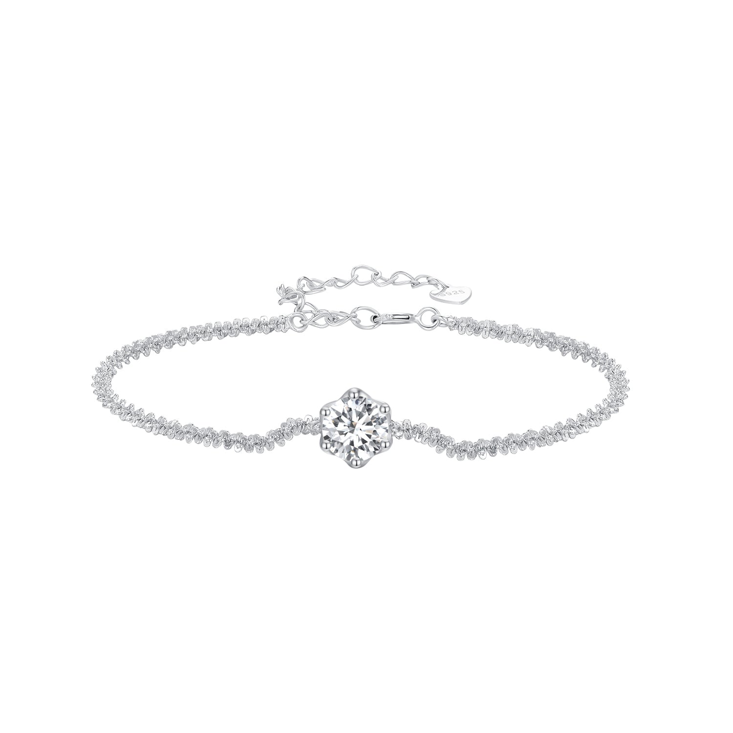 925 Sterling Silver 1 Carat Moissanite Bracelet for Women