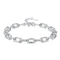 925 Sterling Silver White Gold Plated 15+6cm Adjustable Bracelet for Women