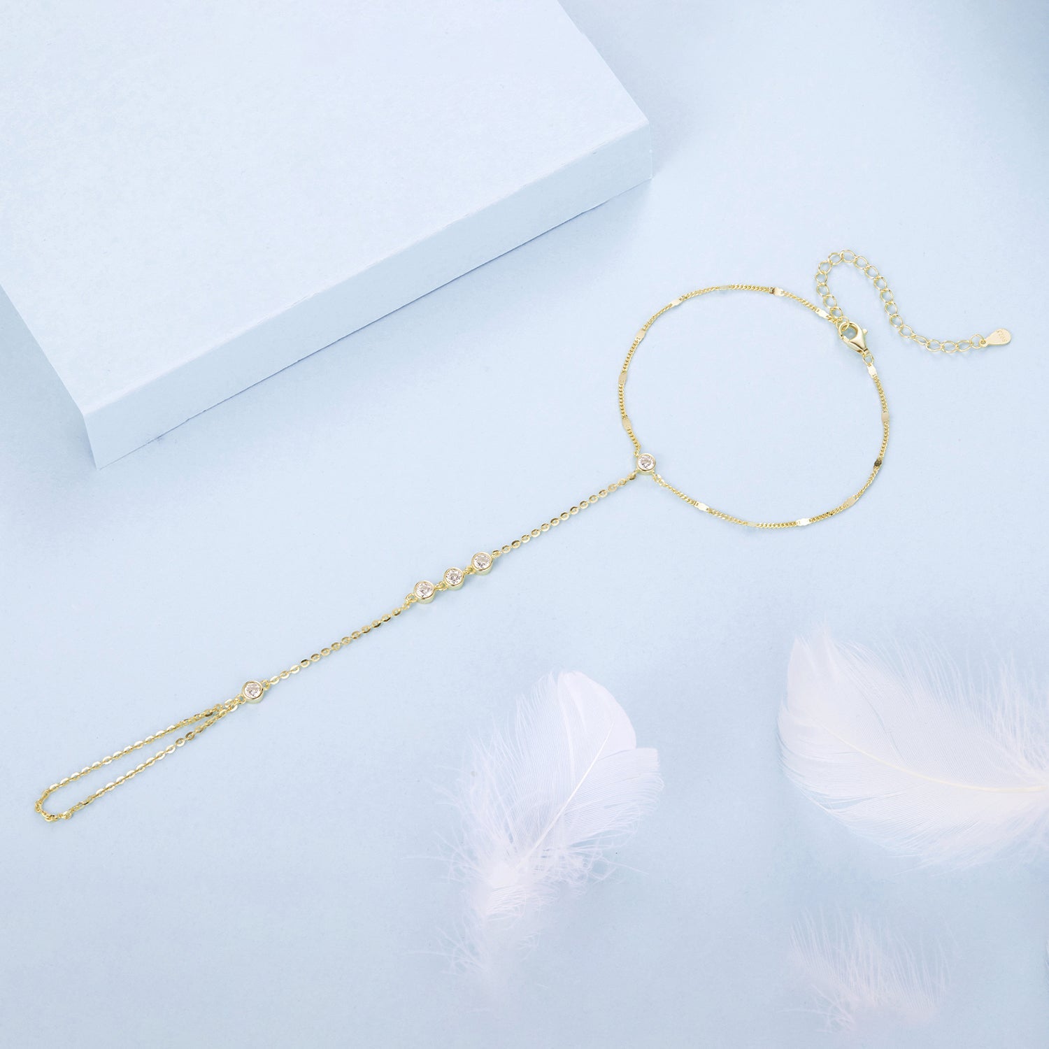 925 Sterling Silver White Gold Plated Adjustable Bracelet for Women