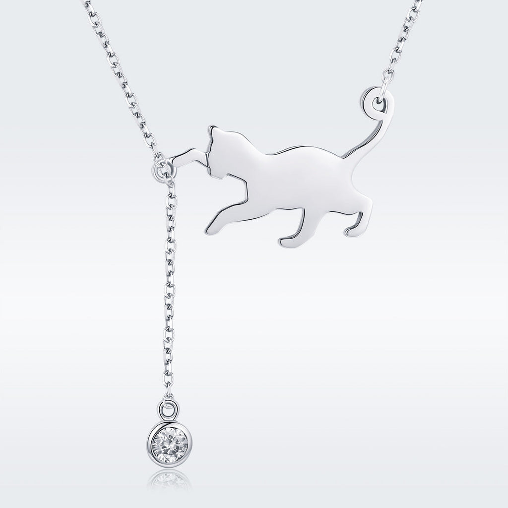 925 Sterling Silver Necklace 38-45cm with 1.4*2.5cm Pendant for Women