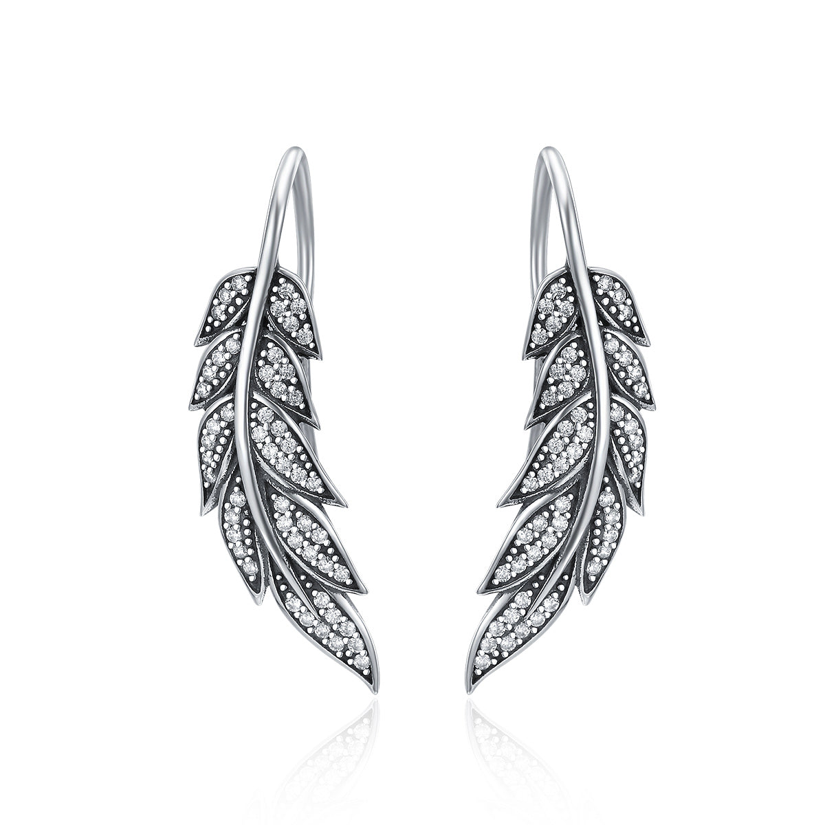 925 Sterling Silver Earrings with Pavé Setting CZ
