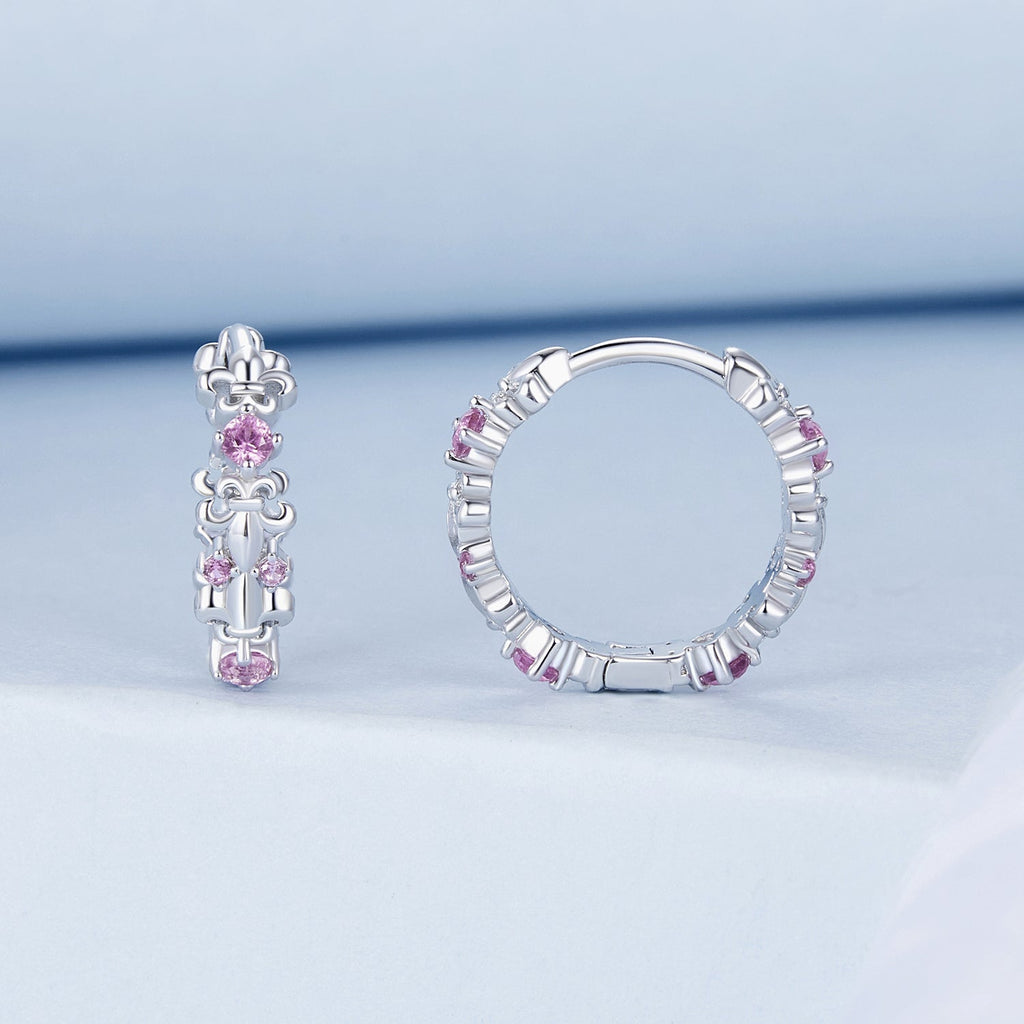 925 Sterling Silver Pavé CZ White Gold Plated Earrings for Women
