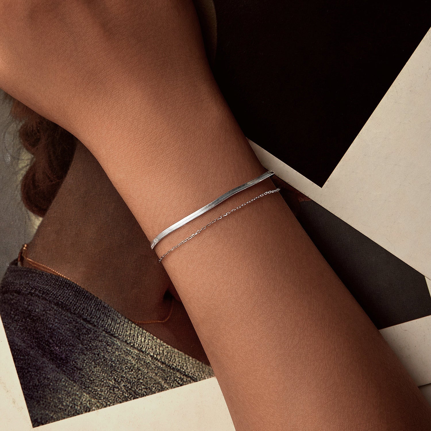 925 Sterling Silver 15+6cm White Gold Plated Bracelet for Women