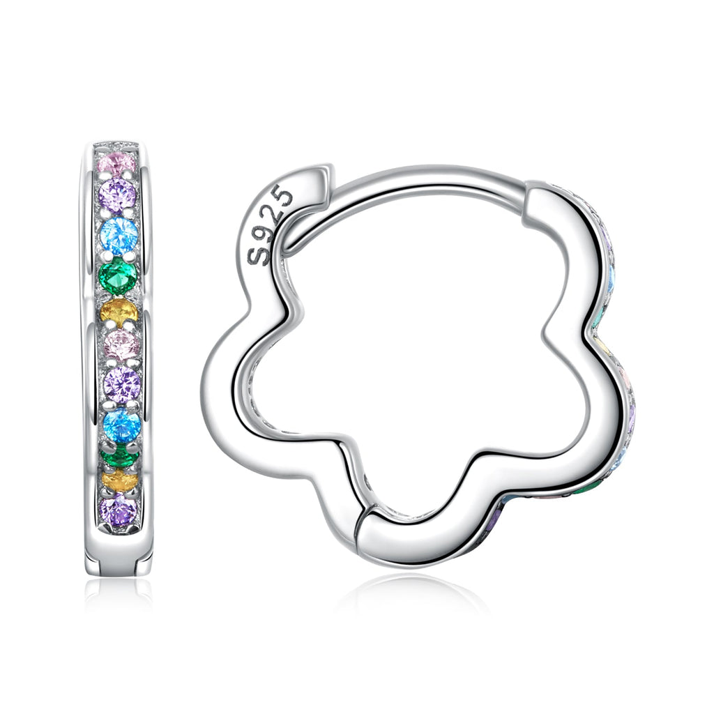 925 Sterling Silver Earrings with Pavé Setting CZ and Platinum Plating for Women