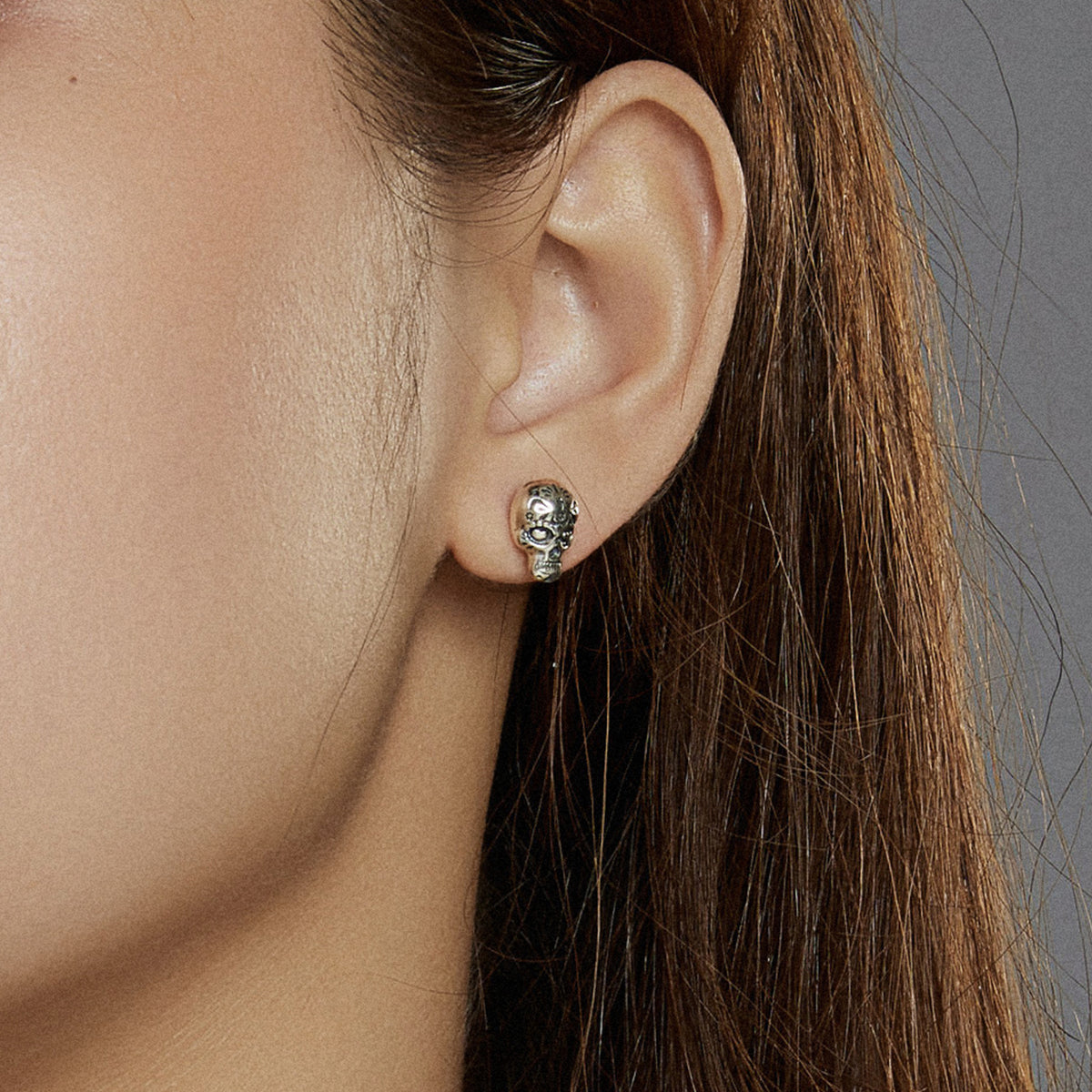 S925 Oxidized Silver Earrings Size 1*0.7cm for Women