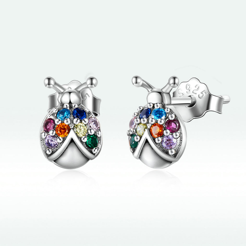 925 Sterling Silver Earrings with Oxidized Finish and Pavé Setting CZ
