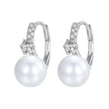925 Sterling Silver Earrings with Quality Shell Pearl and CZ for Women