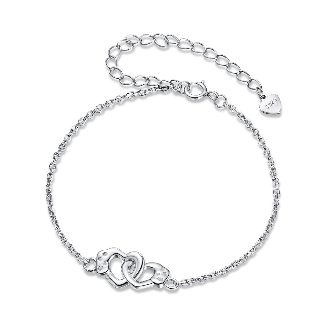 925 Sterling Silver White Gold Plated Chain Bracelet for Women