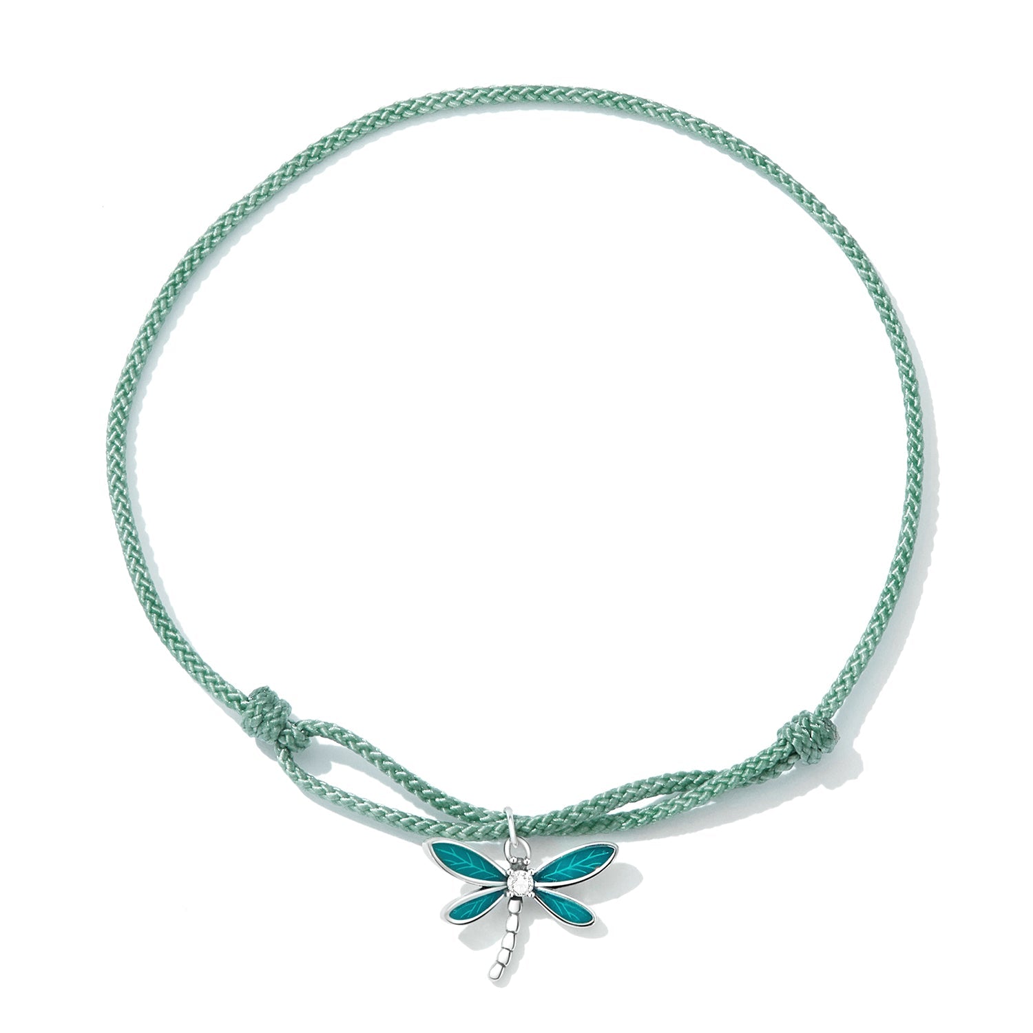 925 Sterling Silver Adjustable Bracelet with CZ and Enamel in Oxidized Finish for Women