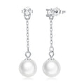 925 Sterling Silver Earrings with Pavé Setting CZ & Quality Shell Pearl